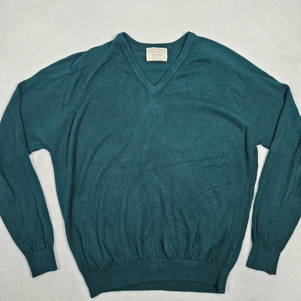Vintage Lord Jeff Sweater‎ Mens XL Tiffany V Neck Jefflon DuPont Orlon Made USA